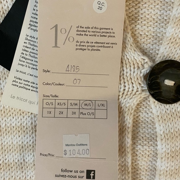 NWT Pure Handknit Ivory Classic Neutral Oatmeal Old Money Cardigan, M L - Picture 7 of 10